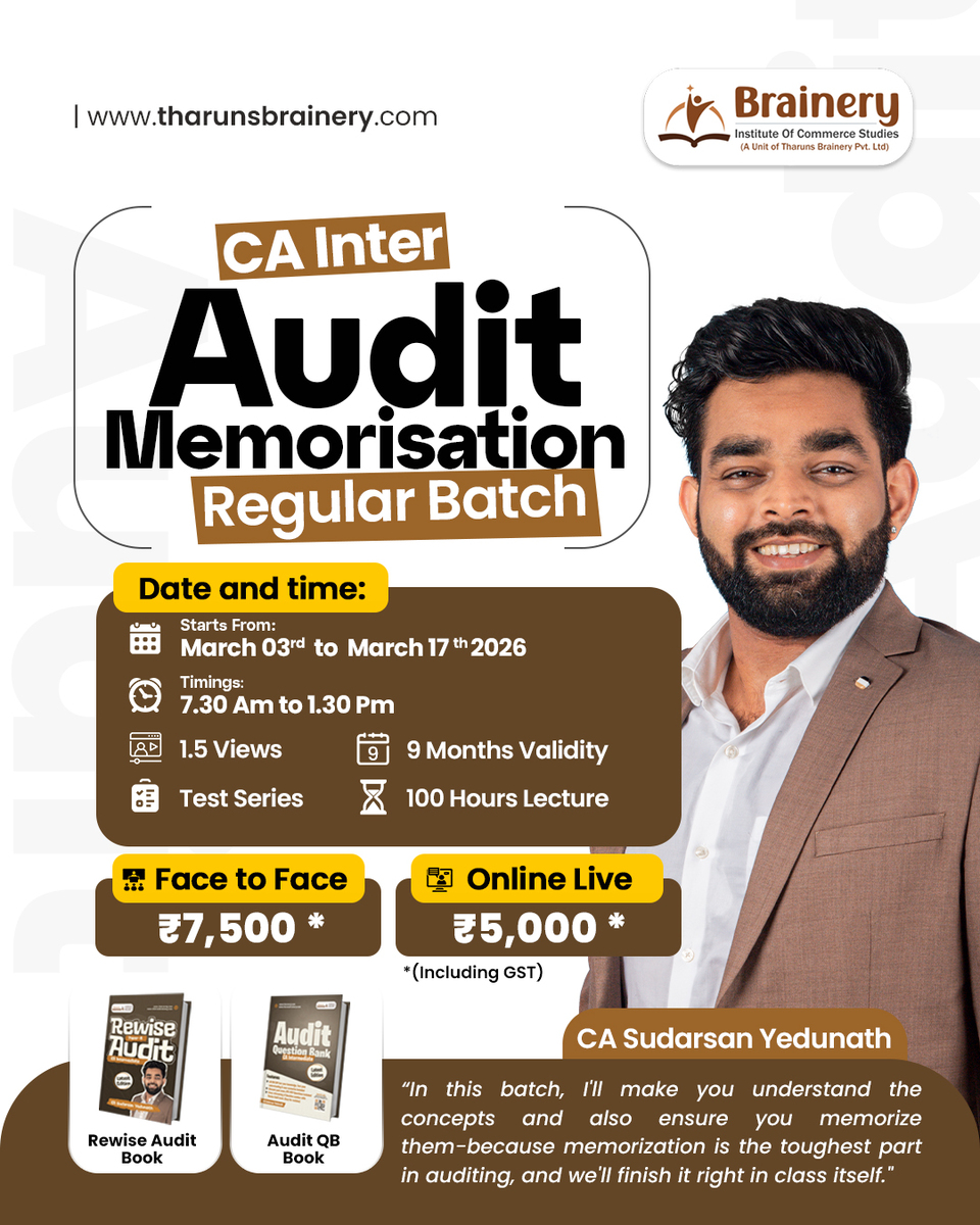CA Inter Auditing and Ethics by CA Sudarsan Yedunath