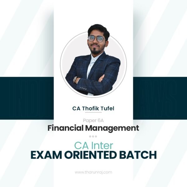 CA Inter - Financial Management - Paper 6A - Sep 24 & Jan 25