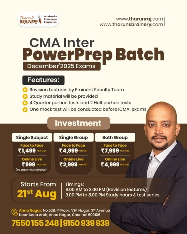 CMA Inter Powerprep Batch - Dec 25 Exam